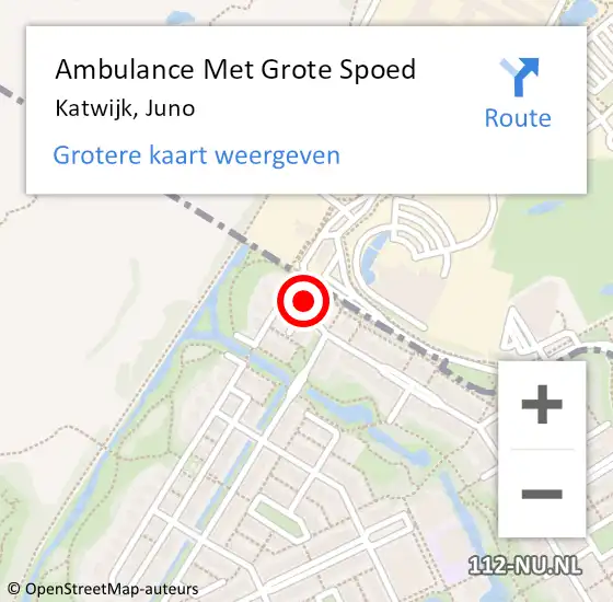 Locatie op kaart van de 112 melding: Ambulance Met Grote Spoed Naar Katwijk, Juno op 1 april 2016 17:47