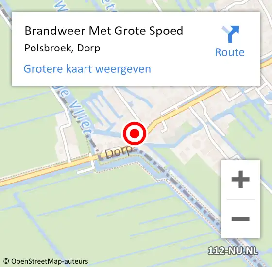 Locatie op kaart van de 112 melding: Brandweer Met Grote Spoed Naar Polsbroek, Dorp op 1 april 2016 20:10