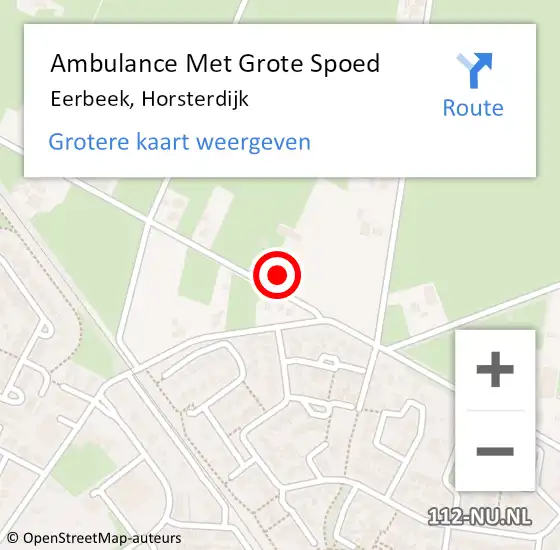 Locatie op kaart van de 112 melding: Ambulance Met Grote Spoed Naar Eerbeek, Horsterdijk op 1 april 2016 20:44