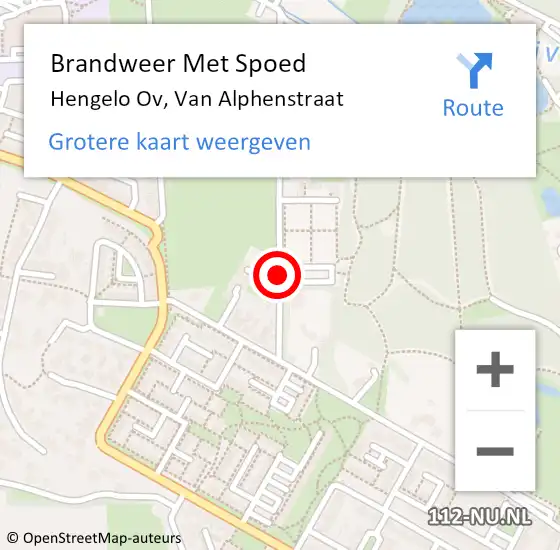 Locatie op kaart van de 112 melding: Brandweer Met Spoed Naar Hengelo Ov, Van Alphenstraat op 1 april 2016 22:54