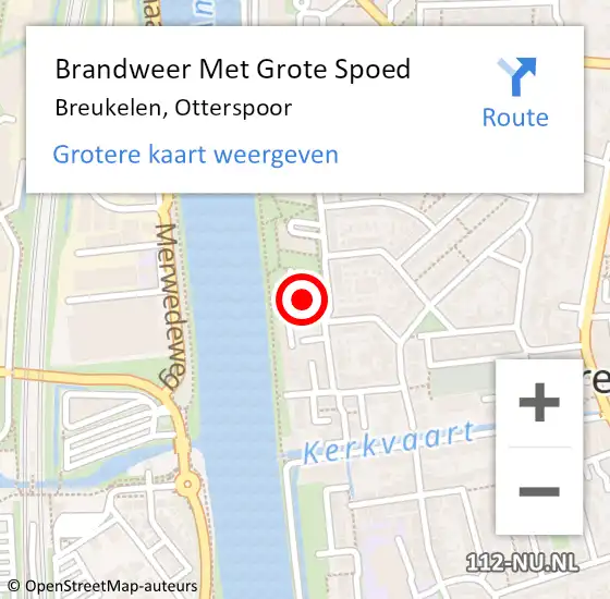 Locatie op kaart van de 112 melding: Brandweer Met Grote Spoed Naar Breukelen, Otterspoor op 1 april 2016 23:30