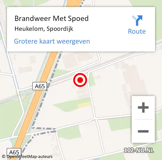 Locatie op kaart van de 112 melding: Brandweer Met Spoed Naar Heukelom, Spoordijk op 2 april 2016 00:19