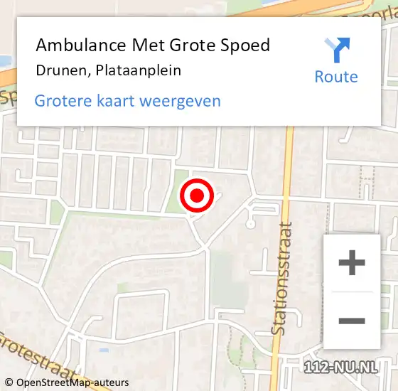 Locatie op kaart van de 112 melding: Ambulance Met Grote Spoed Naar Drunen, Plataanplein op 2 april 2016 03:04