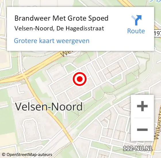 Locatie op kaart van de 112 melding: Brandweer Met Grote Spoed Naar Velsen-Noord, De Hagedisstraat op 2 april 2016 10:16