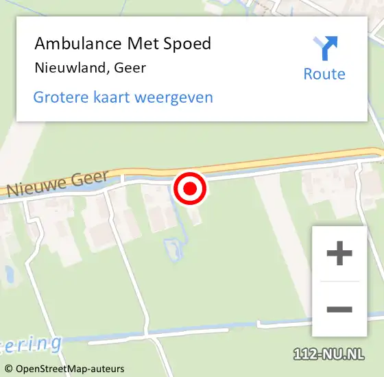 Locatie op kaart van de 112 melding: Ambulance Met Spoed Naar Nieuwland, Geer op 2 april 2016 11:13