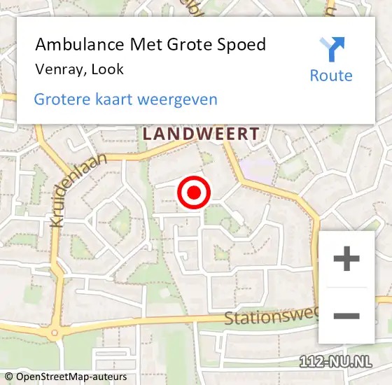 Locatie op kaart van de 112 melding: Ambulance Met Grote Spoed Naar Venray, Look op 2 april 2016 11:18