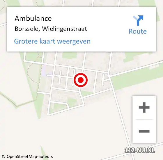 Locatie op kaart van de 112 melding: Ambulance Borssele, Wielingenstraat op 2 april 2016 14:13