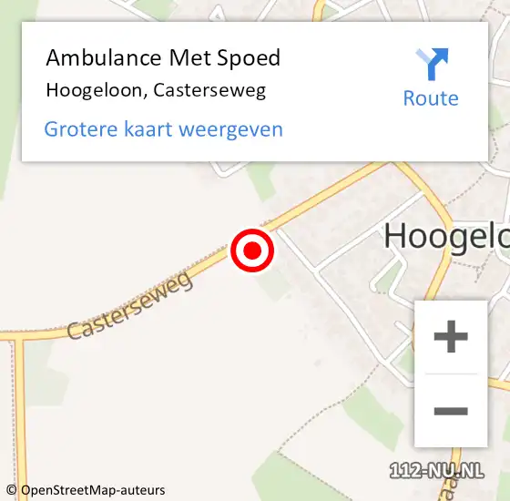 Locatie op kaart van de 112 melding: Ambulance Met Spoed Naar Hoogeloon, Casterseweg op 2 april 2016 14:20