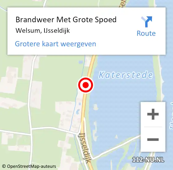 Locatie op kaart van de 112 melding: Brandweer Met Grote Spoed Naar Welsum, IJsseldijk op 2 april 2016 14:47