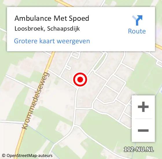 Locatie op kaart van de 112 melding: Ambulance Met Spoed Naar Loosbroek, Schaapsdijk op 2 april 2016 14:50