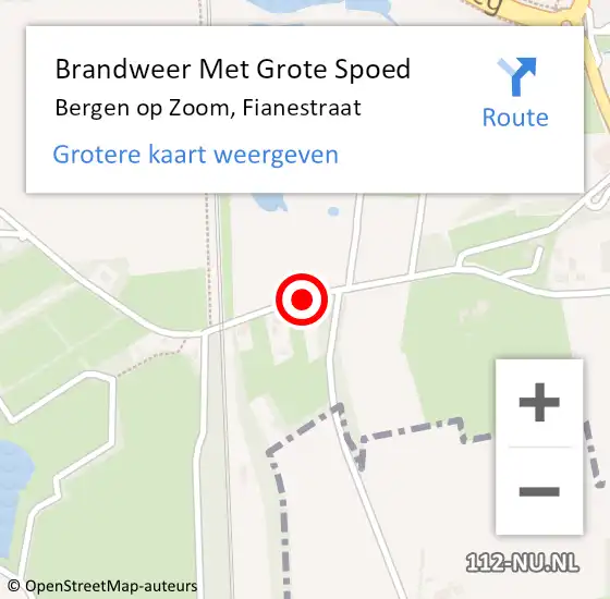 Locatie op kaart van de 112 melding: Brandweer Met Grote Spoed Naar Bergen op Zoom, Fianestraat op 2 april 2016 15:00