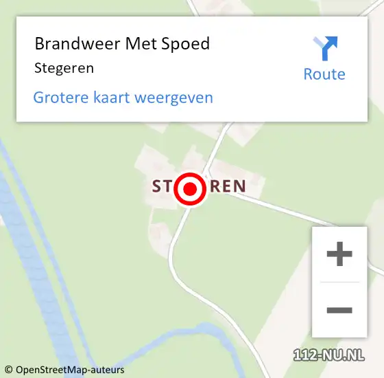 Locatie op kaart van de 112 melding: Brandweer Met Spoed Naar Stegeren op 2 april 2016 15:01