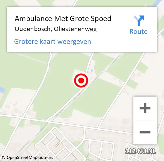 Locatie op kaart van de 112 melding: Ambulance Met Grote Spoed Naar Oudenbosch, Oliestenenweg op 2 april 2016 15:06