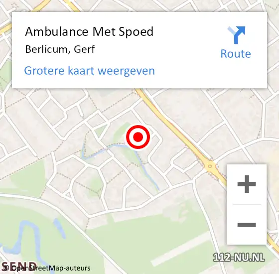 Locatie op kaart van de 112 melding: Ambulance Met Spoed Naar Berlicum, Gerf op 2 april 2016 15:11