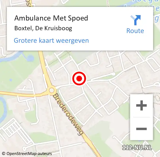 Locatie op kaart van de 112 melding: Ambulance Met Spoed Naar Boxtel, De Kruisboog op 2 april 2016 15:52