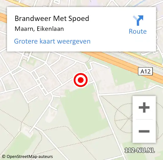 Locatie op kaart van de 112 melding: Brandweer Met Spoed Naar Maarn, Eikenlaan op 2 april 2016 16:10