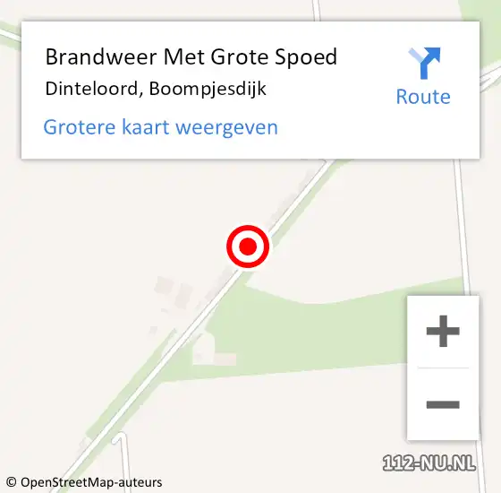 Locatie op kaart van de 112 melding: Brandweer Met Grote Spoed Naar Dinteloord, Boompjesdijk op 2 april 2016 16:32