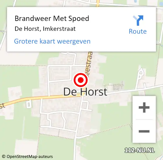 Locatie op kaart van de 112 melding: Brandweer Met Spoed Naar De Horst, Imkerstraat op 2 april 2016 17:06