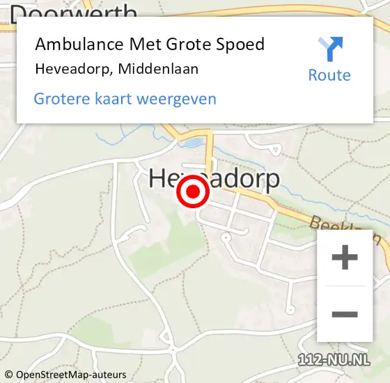 Locatie op kaart van de 112 melding: Ambulance Met Grote Spoed Naar Heveadorp, Middenlaan op 2 april 2016 22:16