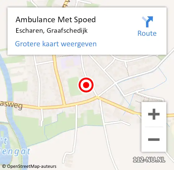 Locatie op kaart van de 112 melding: Ambulance Met Spoed Naar Escharen, Graafschedijk op 3 april 2016 01:10