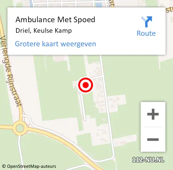 Locatie op kaart van de 112 melding: Ambulance Met Spoed Naar Driel, Keulse Kamp op 3 april 2016 07:45