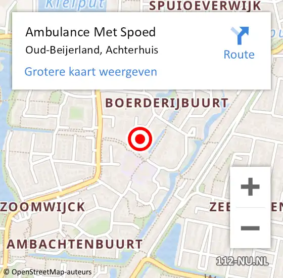 Locatie op kaart van de 112 melding: Ambulance Met Spoed Naar Oud-Beijerland, Achterhuis op 3 april 2016 10:12