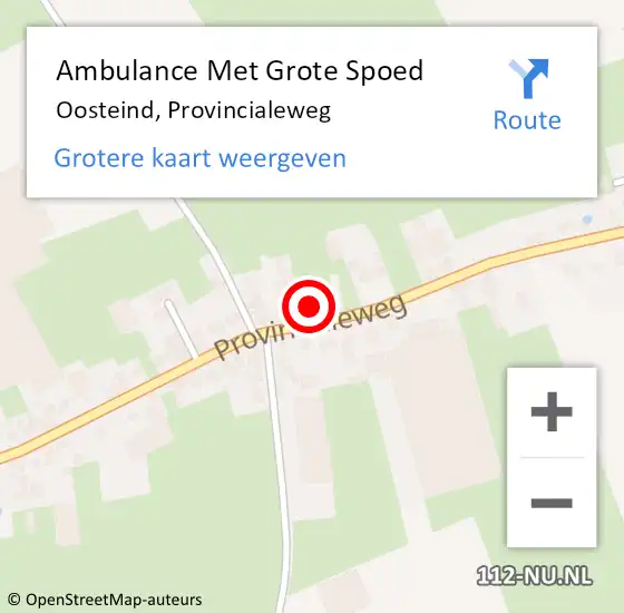 Locatie op kaart van de 112 melding: Ambulance Met Grote Spoed Naar Oosteind, Provincialeweg op 3 april 2016 11:03