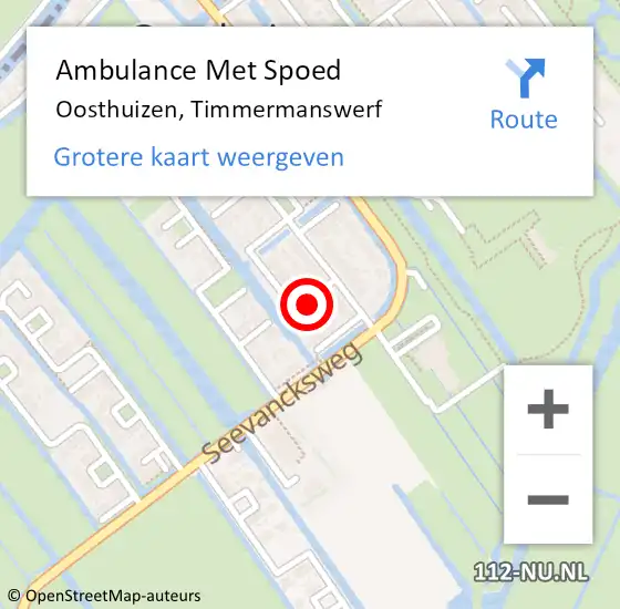 Locatie op kaart van de 112 melding: Ambulance Met Spoed Naar Oosthuizen, Timmermanswerf op 3 april 2016 11:28