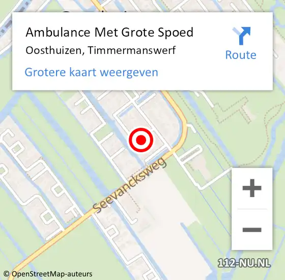 Locatie op kaart van de 112 melding: Ambulance Met Grote Spoed Naar Oosthuizen, Timmermanswerf op 3 april 2016 11:29