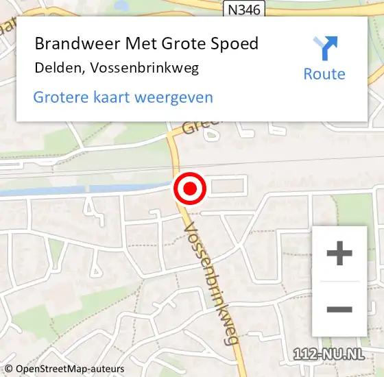 Locatie op kaart van de 112 melding: Brandweer Met Grote Spoed Naar Delden, Vossenbrinkweg op 3 april 2016 12:49