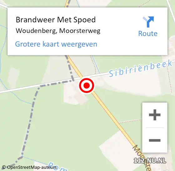 Locatie op kaart van de 112 melding: Brandweer Met Spoed Naar Woudenberg, Moorsterweg op 3 april 2016 13:46