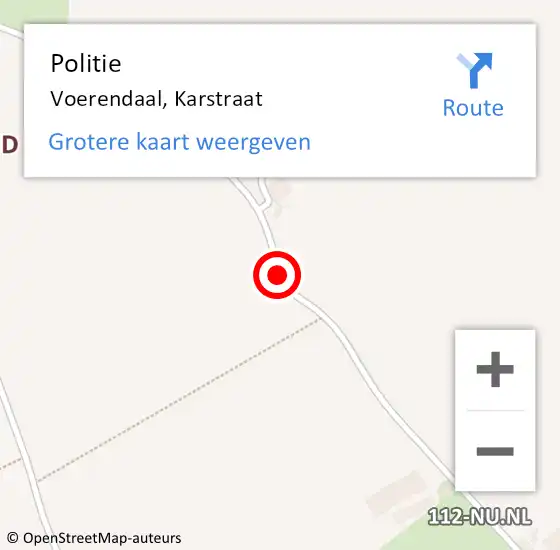 Locatie op kaart van de 112 melding: Politie Voerendaal, Karstraat op 3 april 2016 15:15