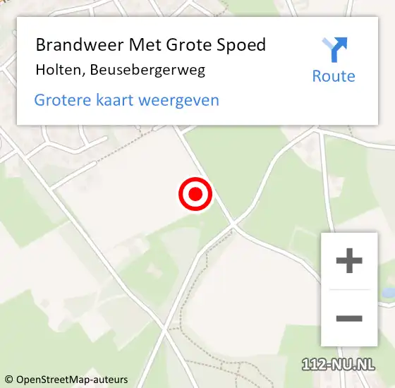 Locatie op kaart van de 112 melding: Brandweer Met Grote Spoed Naar Holten, Beusebergerweg op 3 april 2016 15:25