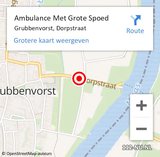 Locatie op kaart van de 112 melding: Ambulance Met Grote Spoed Naar Grubbenvorst, Dorpstraat op 3 april 2016 15:32