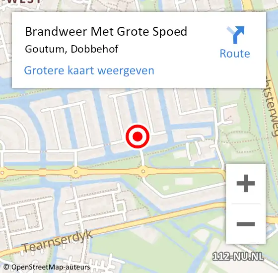 Locatie op kaart van de 112 melding: Brandweer Met Grote Spoed Naar Goutum, Dobbehof op 10 december 2013 20:48