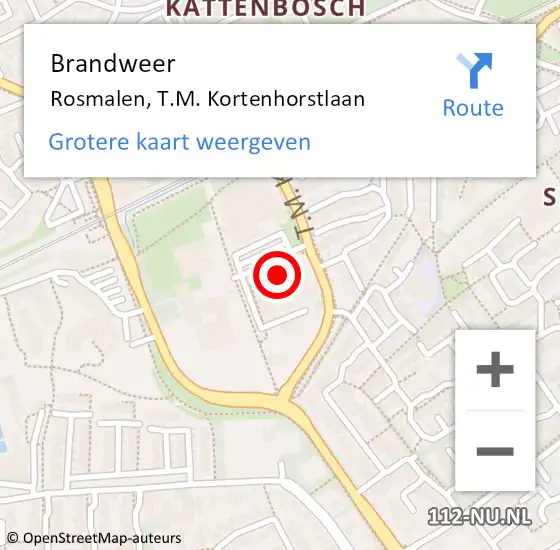 Locatie op kaart van de 112 melding: Brandweer Rosmalen, T.M. Kortenhorstlaan op 10 december 2013 20:50