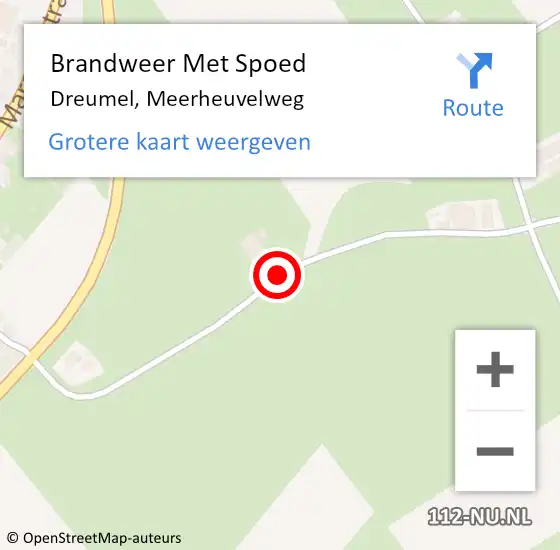 Locatie op kaart van de 112 melding: Brandweer Met Spoed Naar Dreumel, Meerheuvelweg op 3 april 2016 21:32