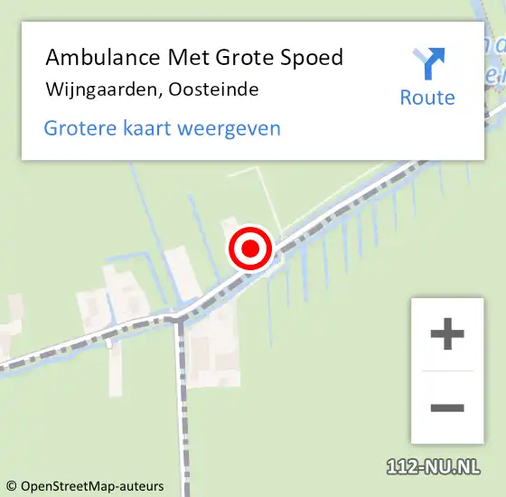 Locatie op kaart van de 112 melding: Ambulance Met Grote Spoed Naar Wijngaarden, Oosteinde op 3 april 2016 21:51