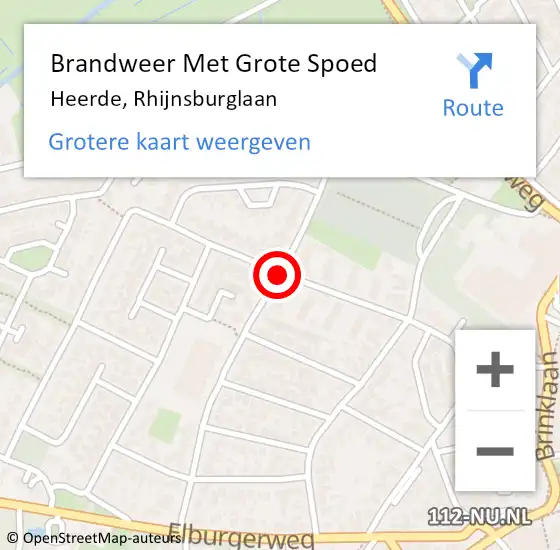 Locatie op kaart van de 112 melding: Brandweer Met Grote Spoed Naar Heerde, Rhijnsburglaan op 4 april 2016 00:42