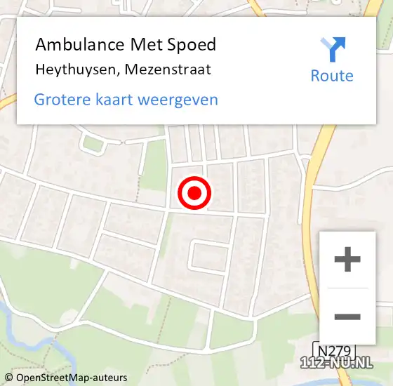 Locatie op kaart van de 112 melding: Ambulance Met Spoed Naar Heythuysen, Mezenstraat op 4 april 2016 02:48