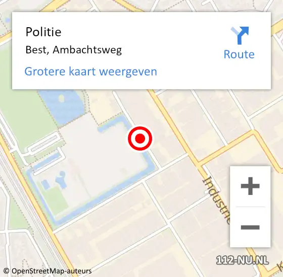 Locatie op kaart van de 112 melding: Politie Best, Ambachtsweg op 4 april 2016 06:03