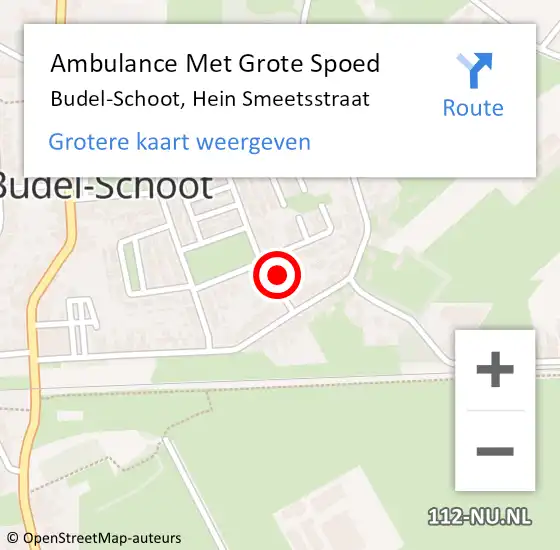 Locatie op kaart van de 112 melding: Ambulance Met Grote Spoed Naar Budel-Schoot, Hein Smeetsstraat op 4 april 2016 06:27