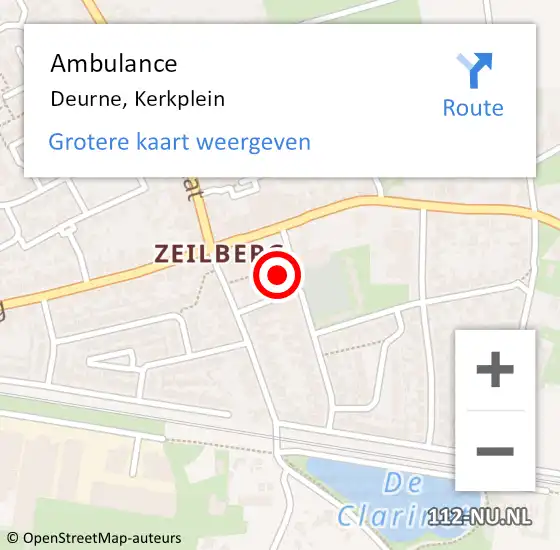 Locatie op kaart van de 112 melding: Ambulance Deurne, Kerkplein op 4 april 2016 09:46