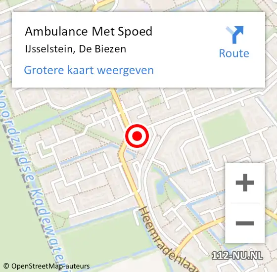 Locatie op kaart van de 112 melding: Ambulance Met Spoed Naar IJsselstein, De Biezen op 4 april 2016 11:56