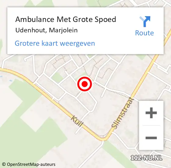 Locatie op kaart van de 112 melding: Ambulance Met Grote Spoed Naar Udenhout, Marjolein op 4 april 2016 12:08