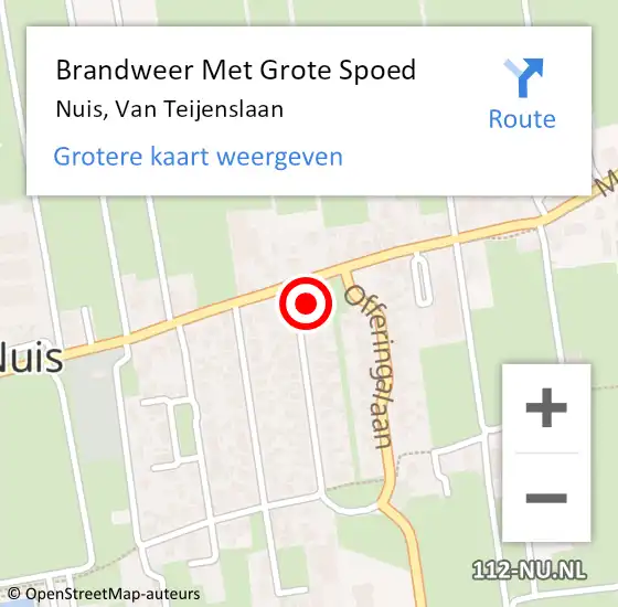 Locatie op kaart van de 112 melding: Brandweer Met Grote Spoed Naar Nuis, Van Teijenslaan op 10 december 2013 22:45