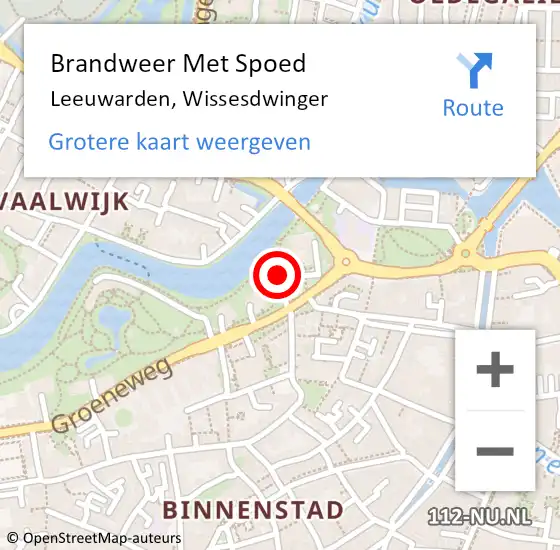 Locatie op kaart van de 112 melding: Brandweer Met Spoed Naar Leeuwarden, Wissesdwinger op 10 december 2013 22:59