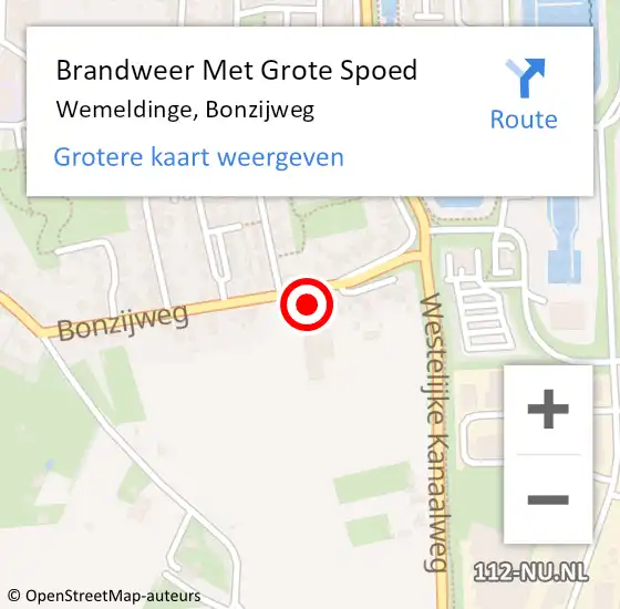 Locatie op kaart van de 112 melding: Brandweer Met Grote Spoed Naar Wemeldinge, Bonzijweg op 4 april 2016 15:53