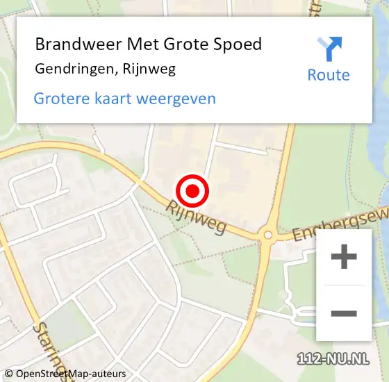 Locatie op kaart van de 112 melding: Brandweer Met Grote Spoed Naar Gendringen, Rijnweg op 4 april 2016 16:54