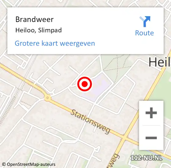 Locatie op kaart van de 112 melding: Brandweer Heiloo, Slimpad op 4 april 2016 17:04